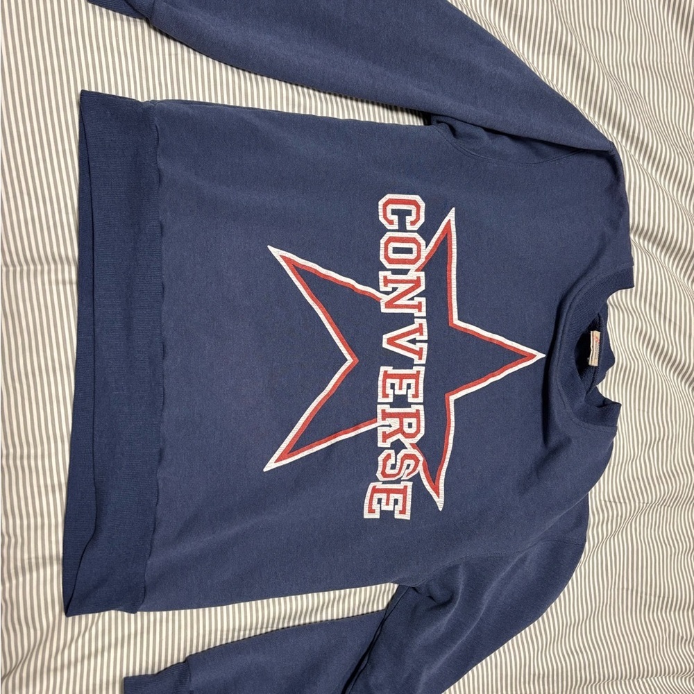 Vintage Converse Navy Blue Sweatshirt with Star Logo